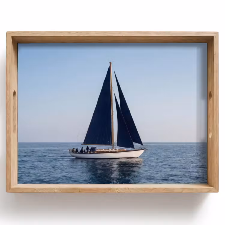 Vassoio - Barca a vela - Mare - Blu — 1