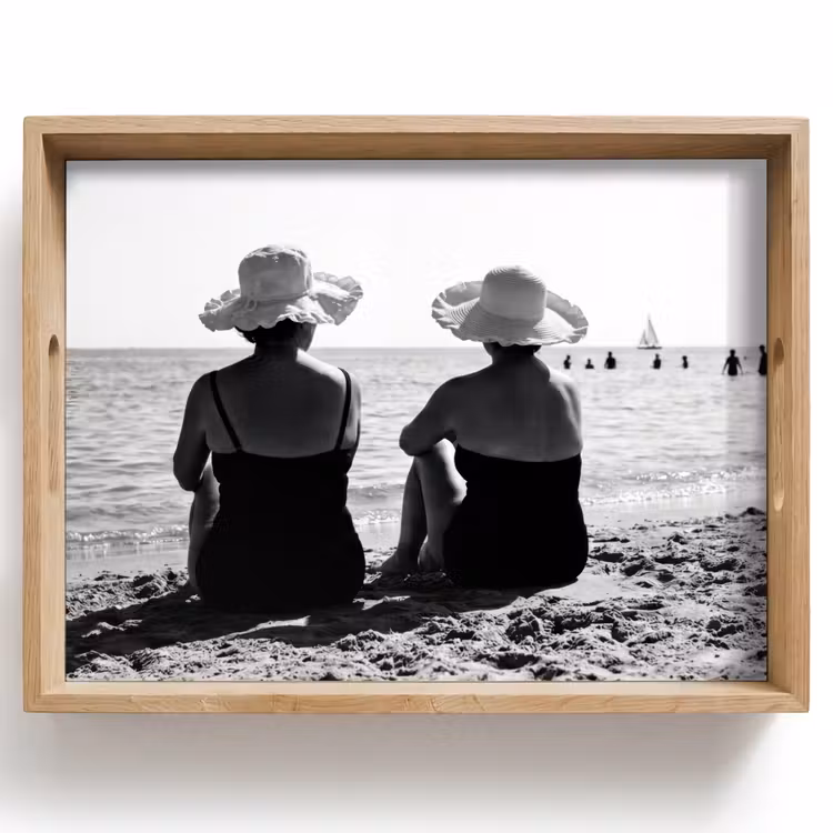 Vassoio - Donne - Cappello da sole - Spiaggia - Nero - Bianco — 1