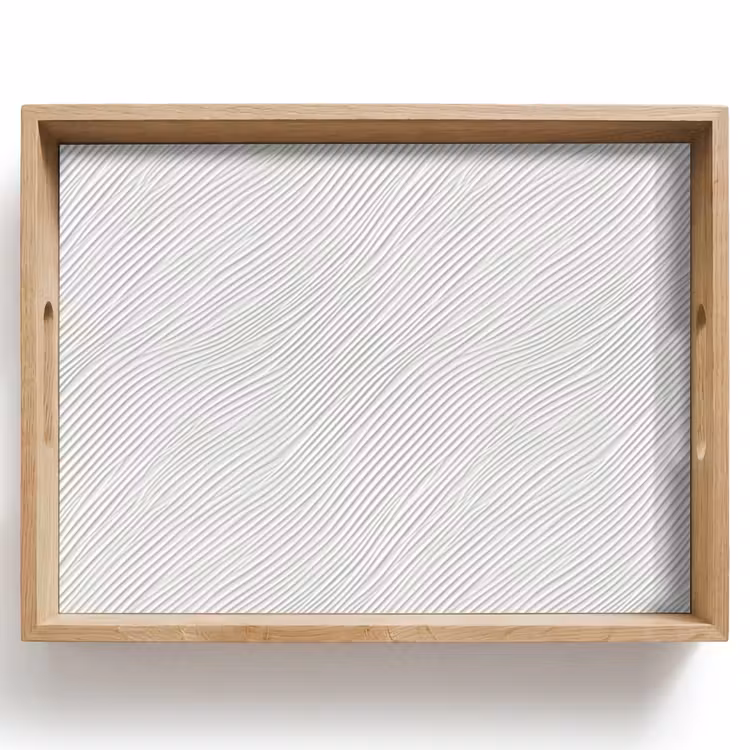 Vassoio - Onde - Nervature - Bianco — 1
