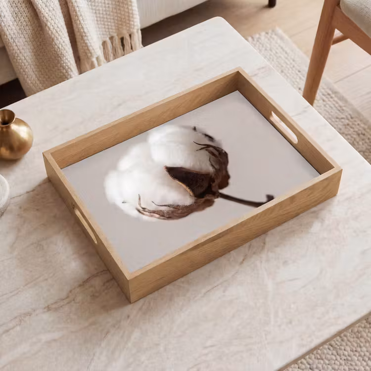 Vassoio - Pallone di cotone - Minimalista - Bianco — 2