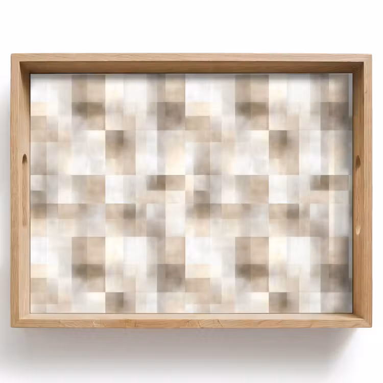 Vassoio - Struttura - Lino - Beige — 1