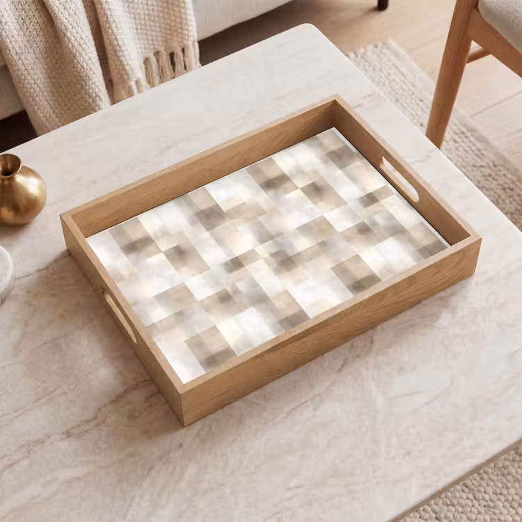 Vassoio - Struttura - Lino - Beige — 2