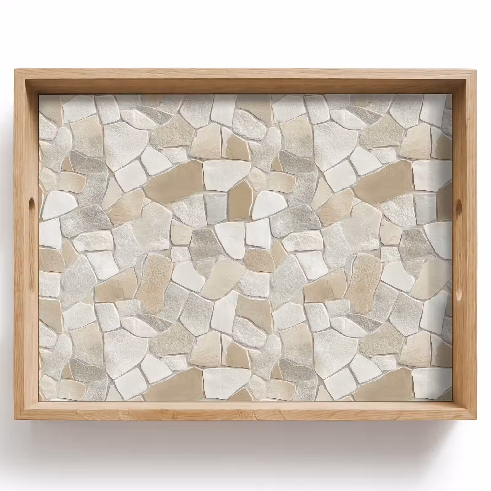 Vassoio - Mosaico - Pietre - Beige — 1