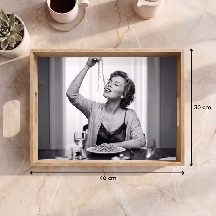 Vassoio - Donna - Spaghetti - Nero - Bianco — 7
