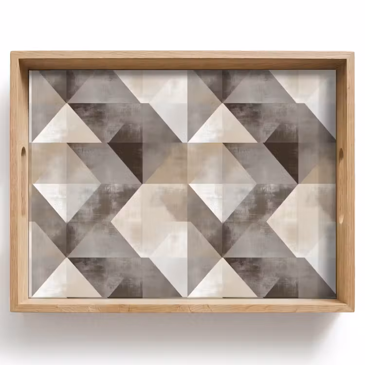 Vassoio - Geometrico - Motivo - Tonalità della terra — 1