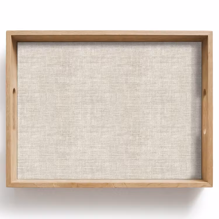 Vassoio - Lino - Struttura - Beige — 1
