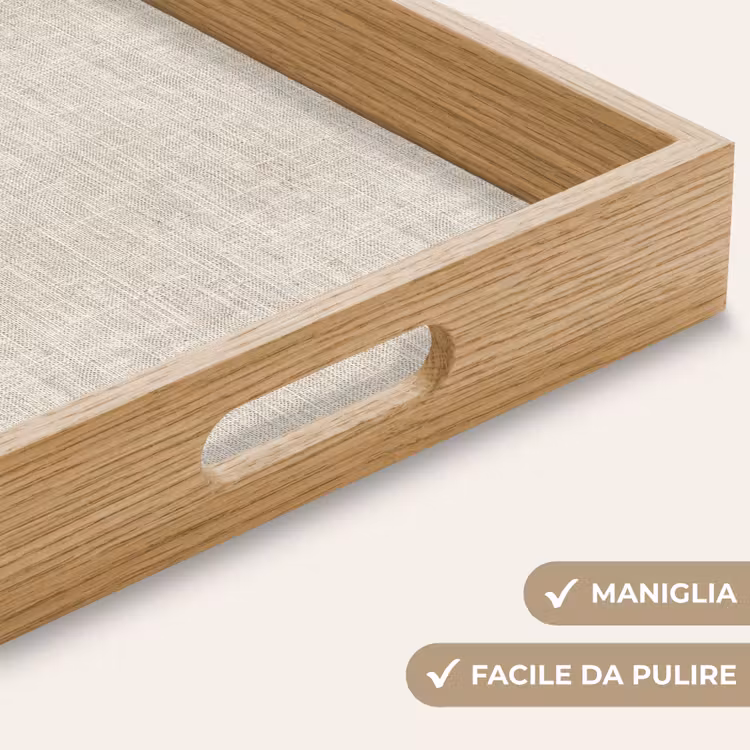 Vassoio - Lino - Struttura - Beige — 8