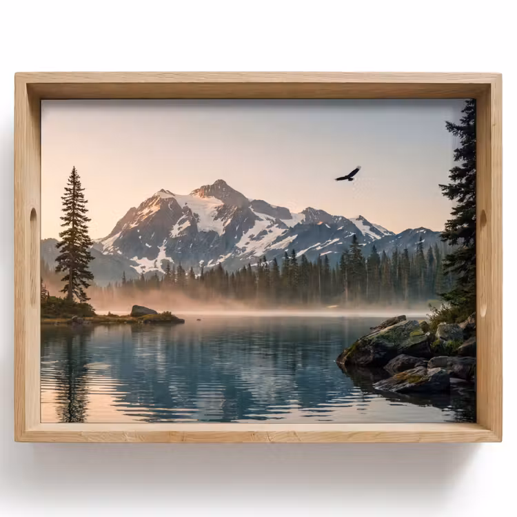 Vassoio - Montagne - Acqua - Alberi — 1