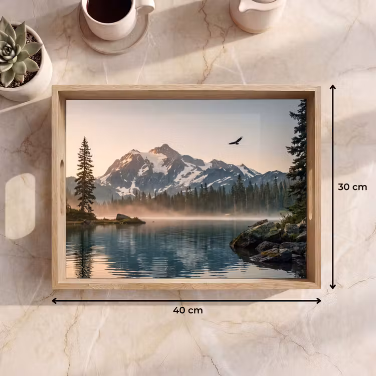 Vassoio - Montagne - Acqua - Alberi — 7