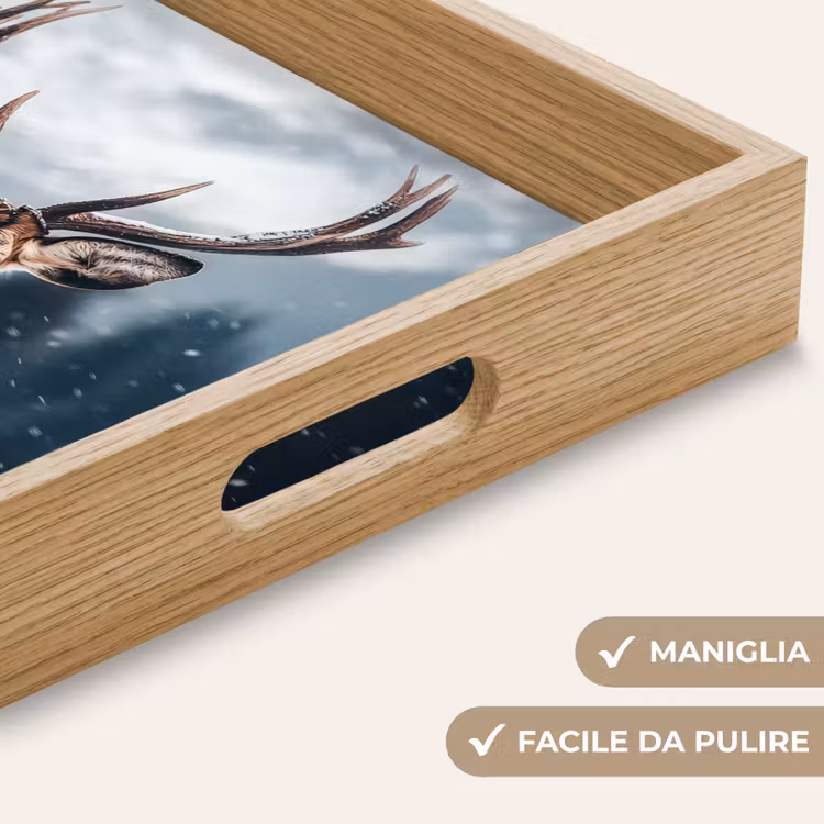 Vassoio - Cervi - Animali - Paesaggio - Inverno - Neve — 8