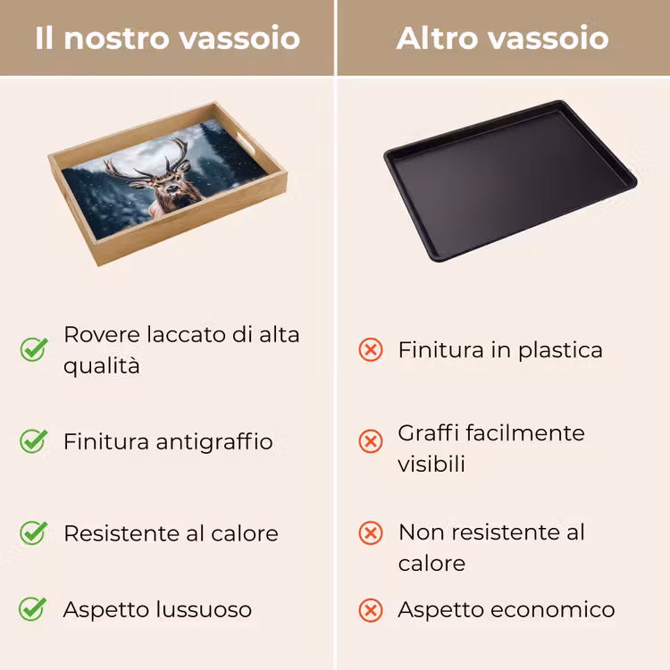 Vassoio - Cervi - Animali - Paesaggio - Inverno - Neve — 9