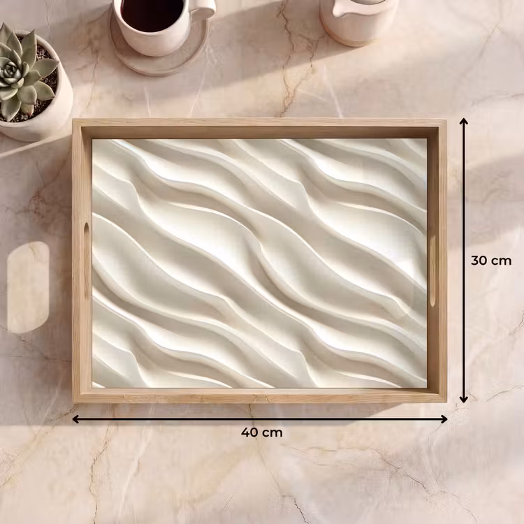 Vassoio - Diagonale - Onde - Crema — 7