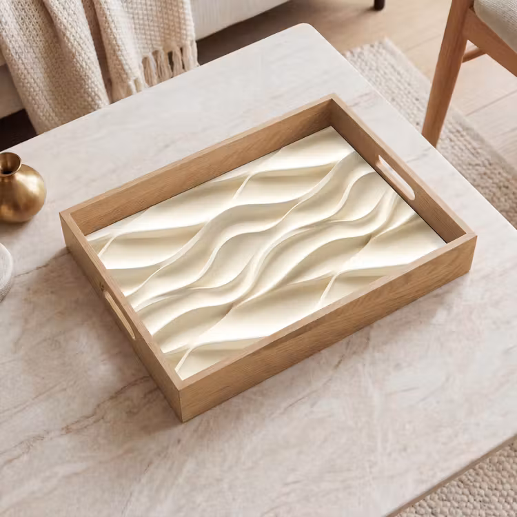 Vassoio - Linee - Ondulate - Crema — 2