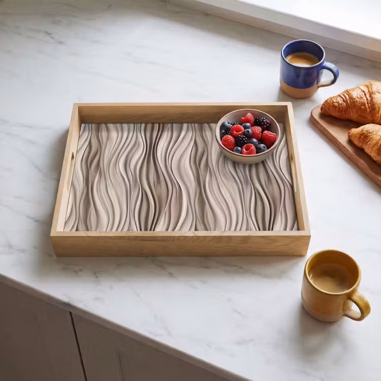Vassoio - Onde - 3D - Crema — 3