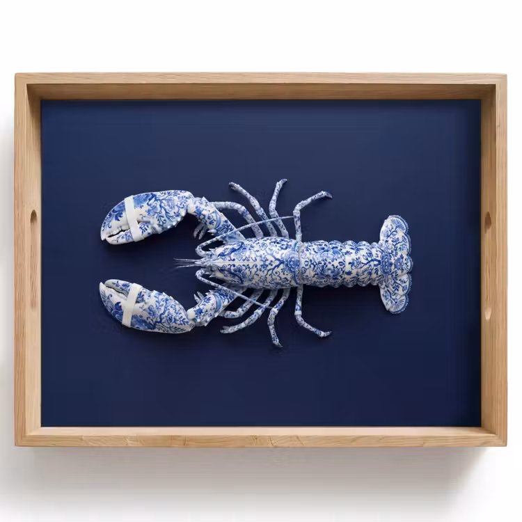 Vassoio - Aragosta - Porcellana - Blu Delft — 1
