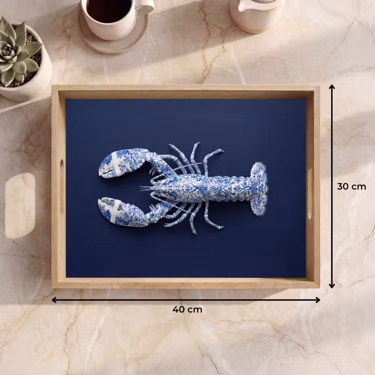 Vassoio - Aragosta - Porcellana - Blu Delft — 7