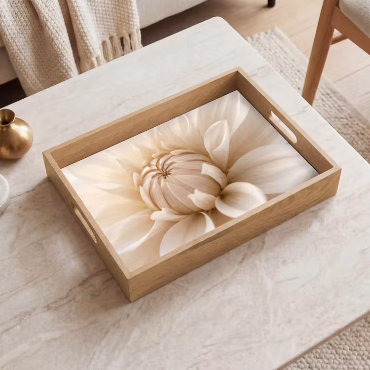 Vassoio - Fiore - Dalia - Bianco — 2