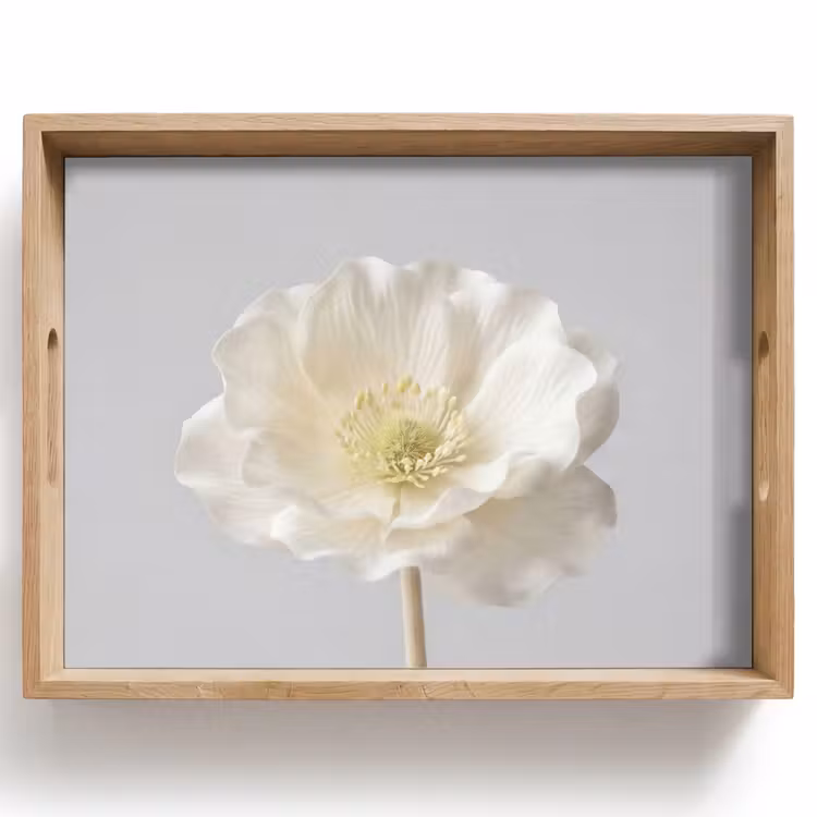 Vassoio - Fiore - Minimalista - Bianco — 1