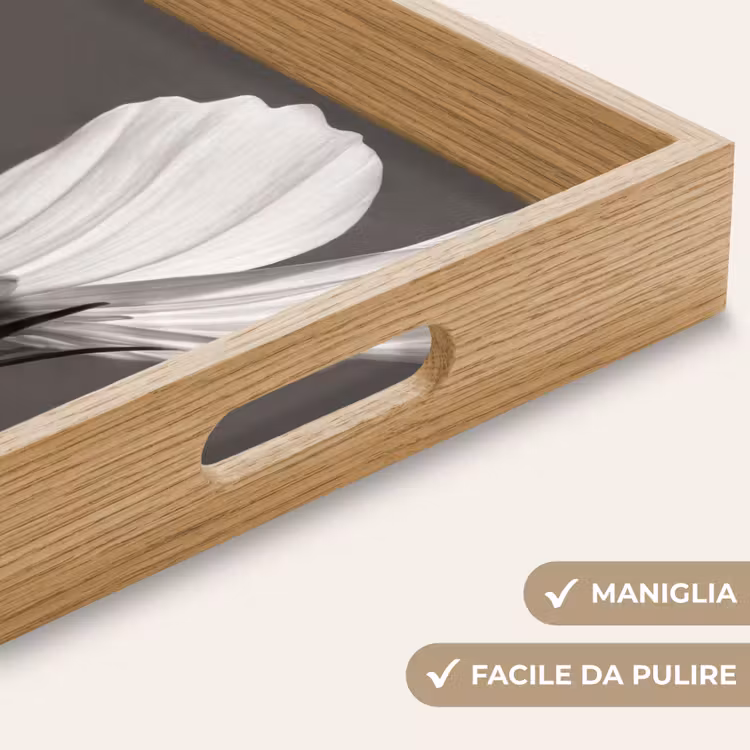 Vassoio - Fiore - Minimalista - Nero - Bianco — 8