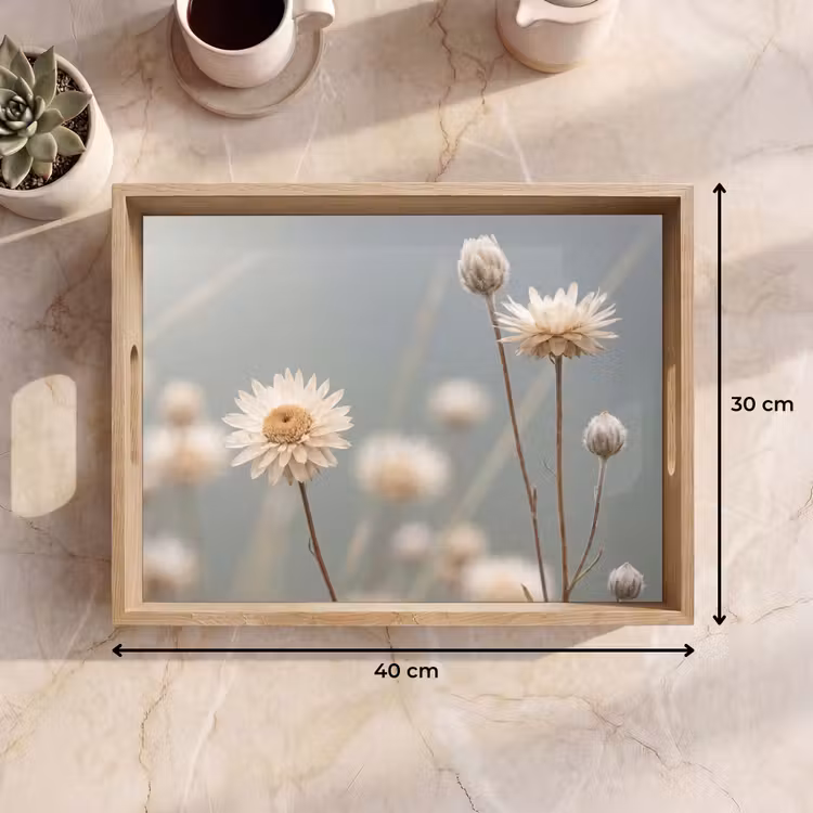 Vassoio - Fiori di paglia - Bianco - Luce diurna — 7