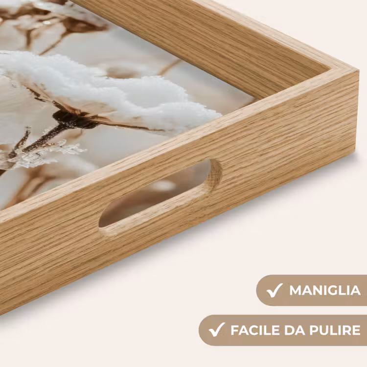 Vassoio - Fiori - Inverno - Bianco - Neve - Beige — 8
