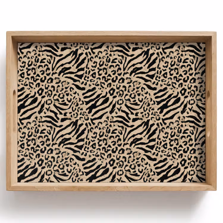 Vassoio - Giraffa - Zebra - Motivo - Marrone — 1