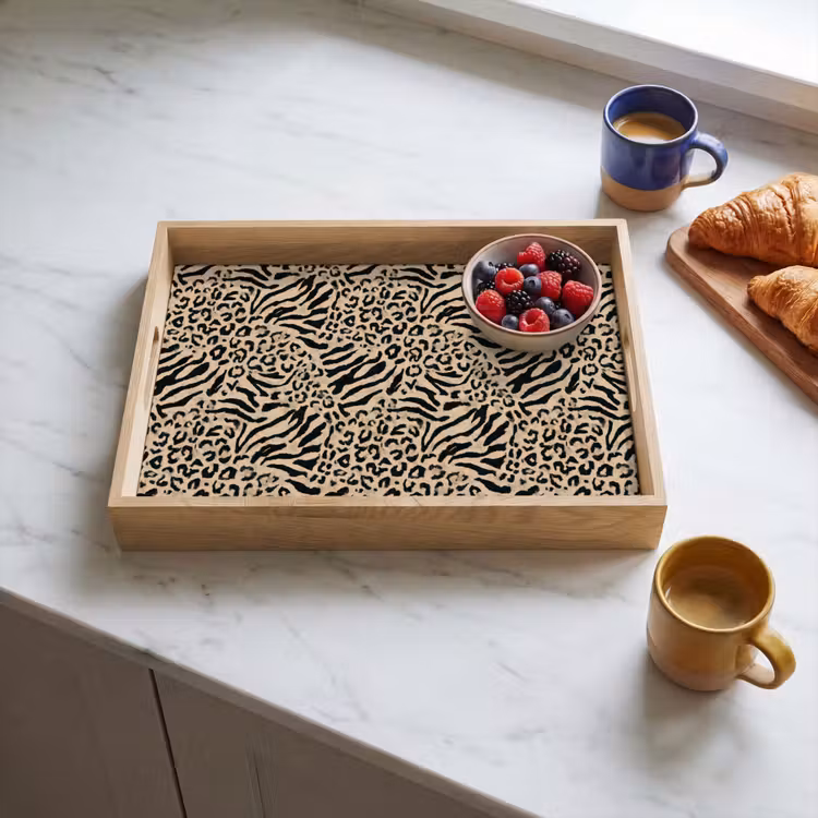 Vassoio - Giraffa - Zebra - Motivo - Marrone — 3