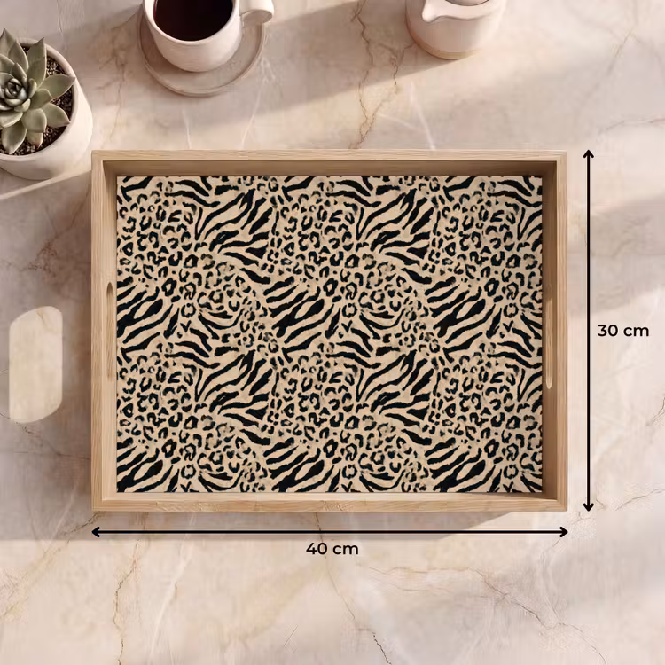 Vassoio - Giraffa - Zebra - Motivo - Marrone — 7
