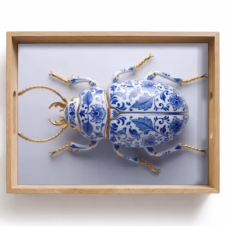 Vassoio - Maggiolino - Delfts - Blu - Oro — 1