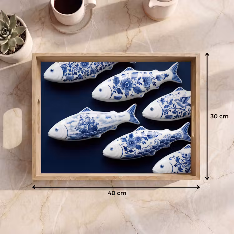 Vassoio - Pesce - Delftware - Ceramica — 7