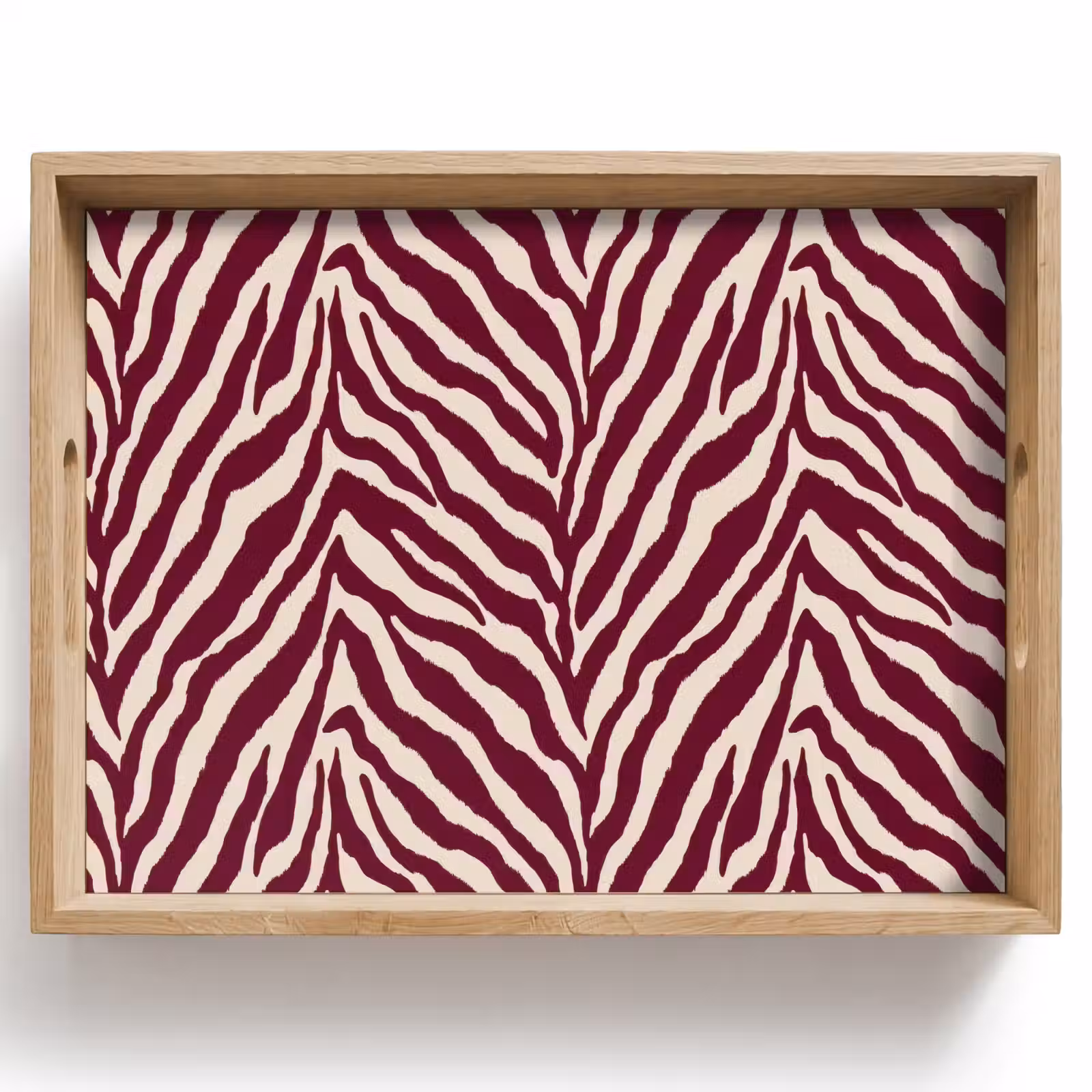 Vassoio - Zebra - Motivo - Bordeaux - Rosso — 1