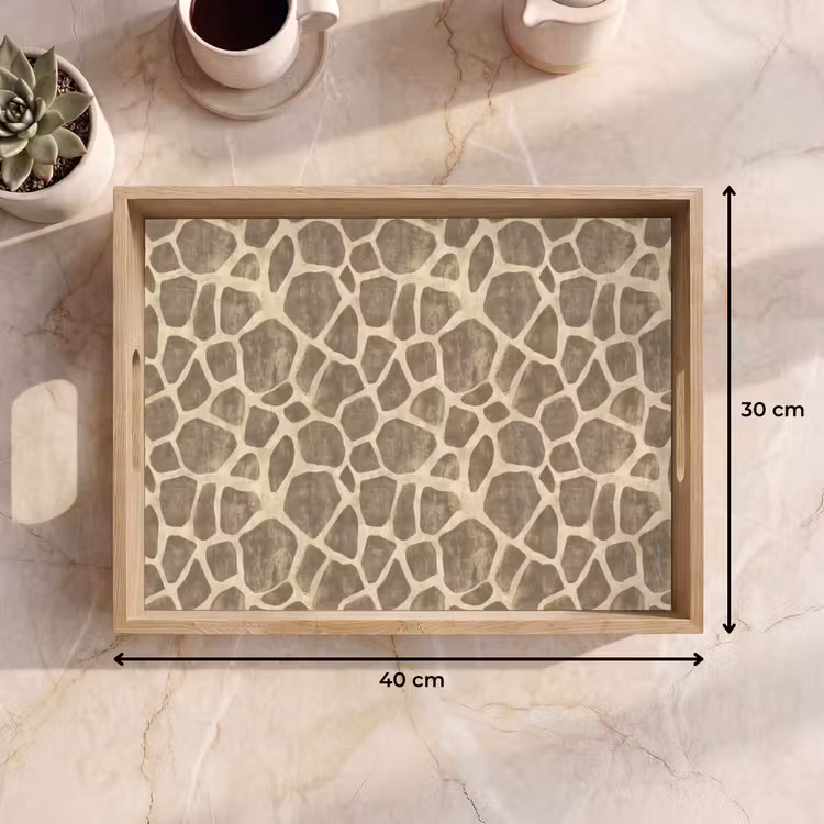 Vassoio - Giraffa - Motivo - Beige - Marrone — 7