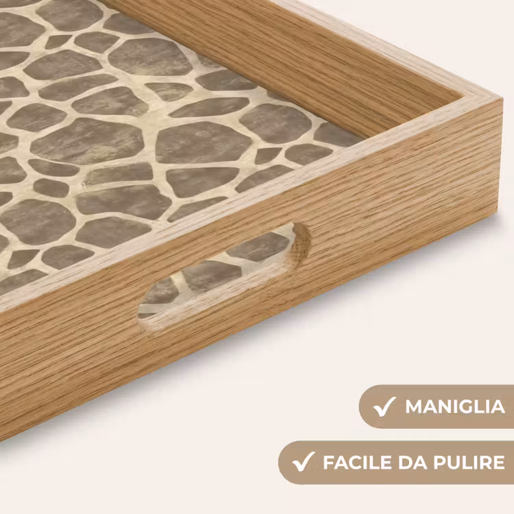 Vassoio - Giraffa - Motivo - Beige - Marrone — 8