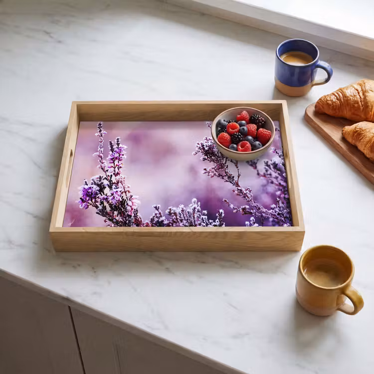 Vassoio - Lavanda - Inverno - Fiori - Viola — 3