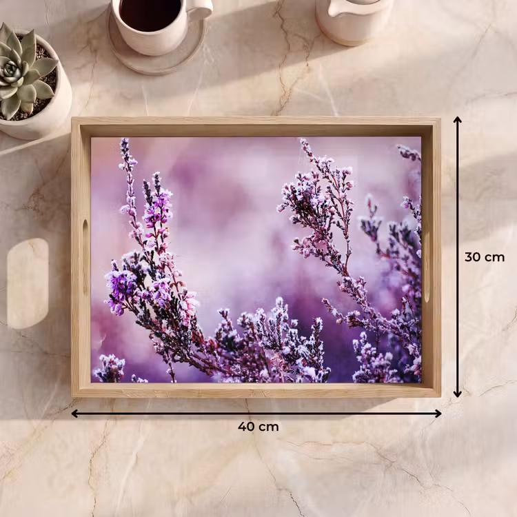Vassoio - Lavanda - Inverno - Fiori - Viola — 7