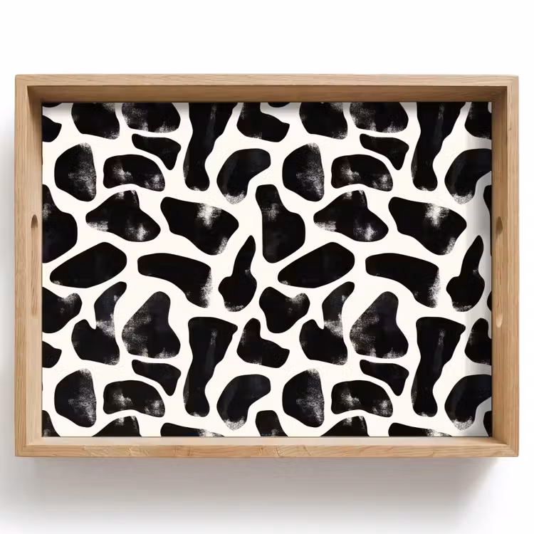 Vassoio - Motivo animale - Macchie - Nero - Bianco — 1