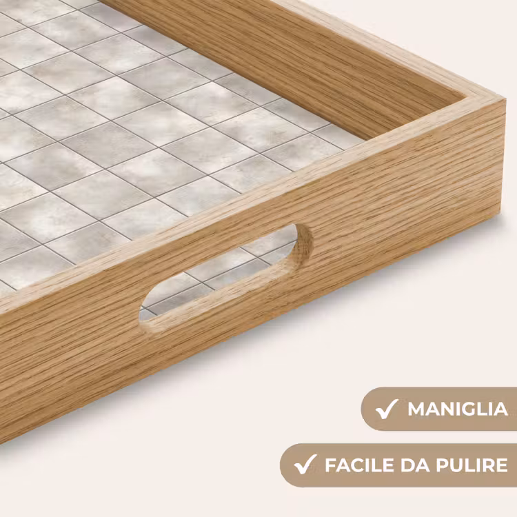 Vassoio - Piastrelle - Naturale - Grigio — 8