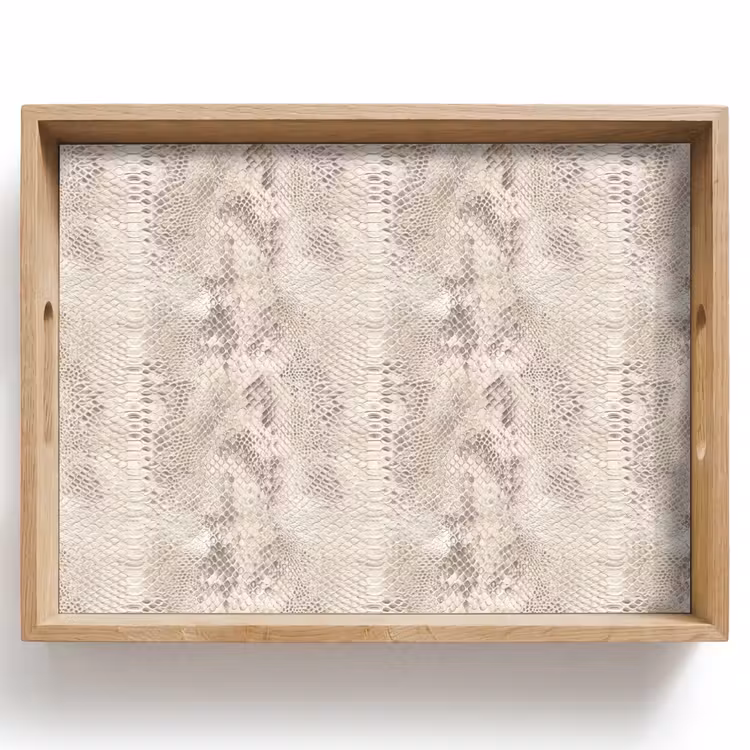 Vassoio - Serpente - Motivo - Beige — 1