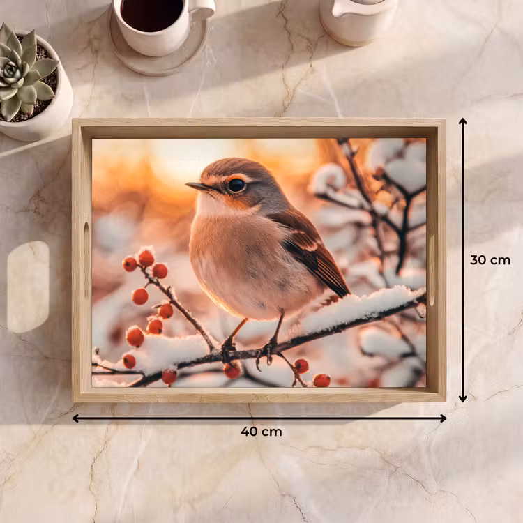Vassoio - Uccello - Ramo - Inverno - Animali - Neve — 7