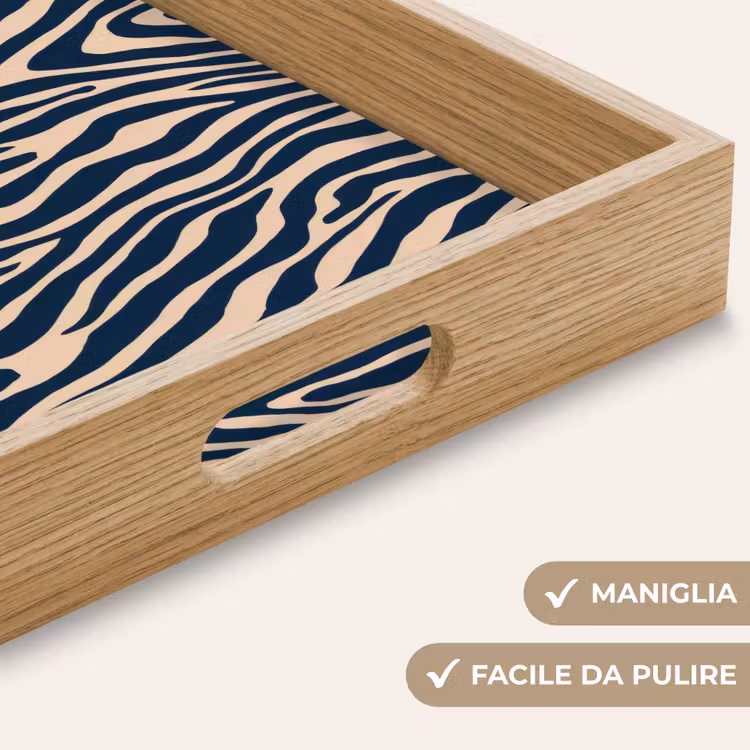 Vassoio - Zebra - Motivo - Blu - Beige — 8