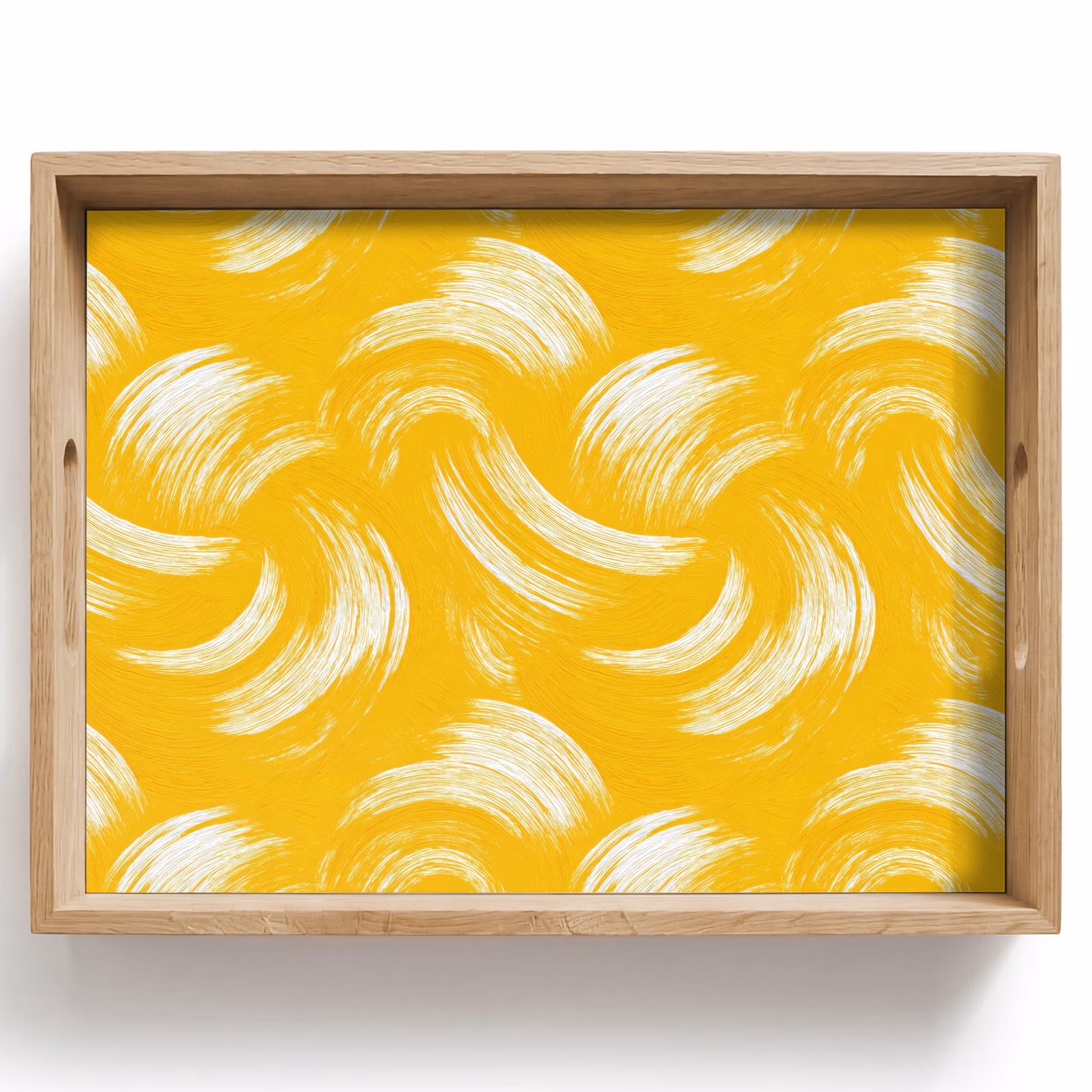 Vassoio - Pennellate - Astratto - Dinamico - Giallo — 1