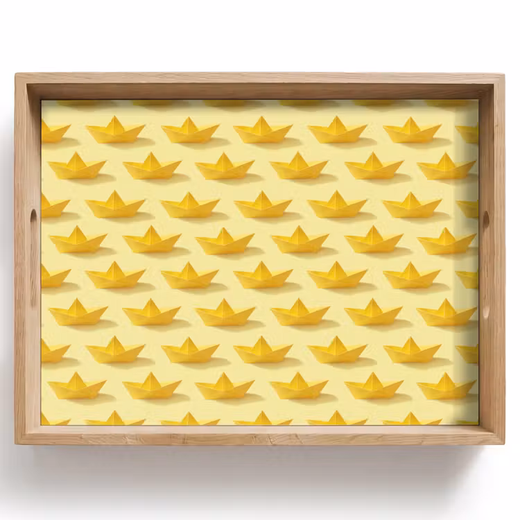 Vassoio - Barchette - Origami - Creatività - Giallo — 1