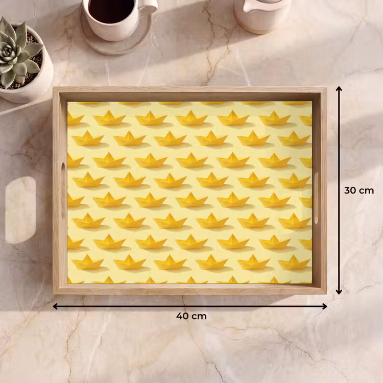 Vassoio - Barchette - Origami - Creatività - Giallo — 7