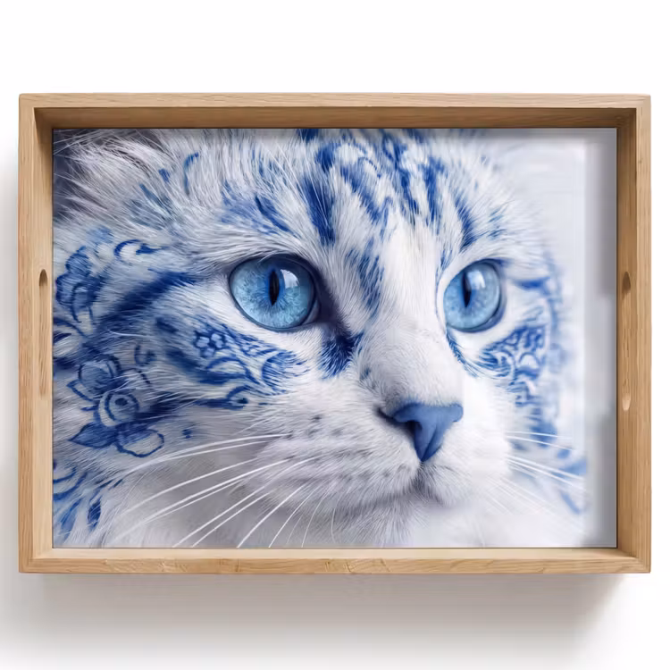 Vassoio - Gatto - Motivo - Blu — 1