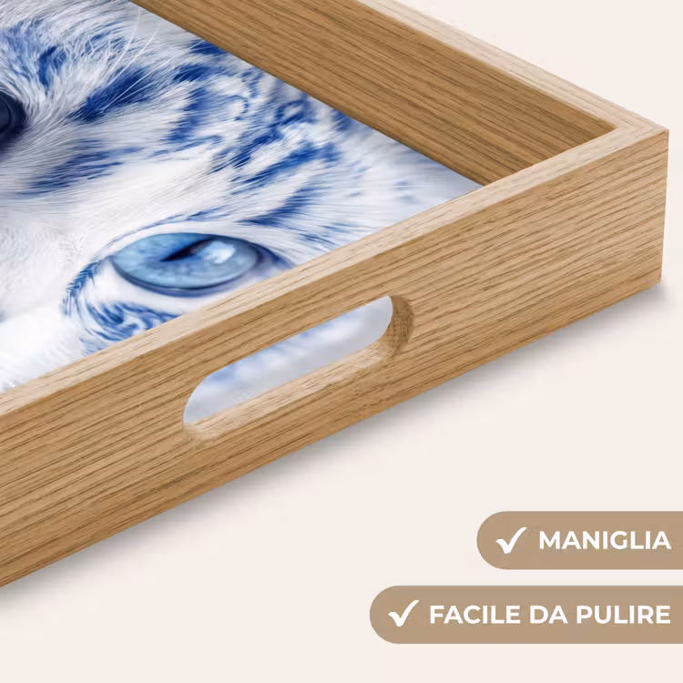 Vassoio - Gatto - Motivo - Blu — 8