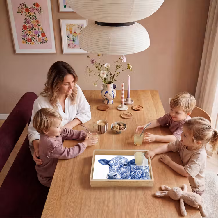 Vassoio - Illustrazione - Mucca - Blu — 5