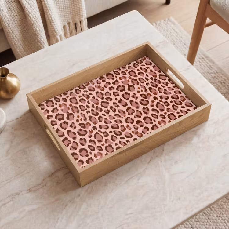 Vassoio - Leopardo - Motivo - Rosa — 2