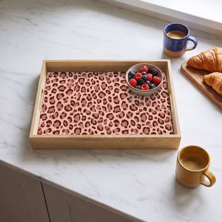 Vassoio - Leopardo - Motivo - Rosa — 3