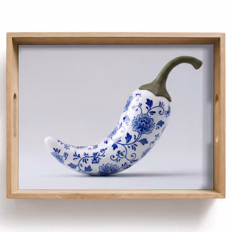 Vassoio - Peperoncino - Ceramica - Blu — 1