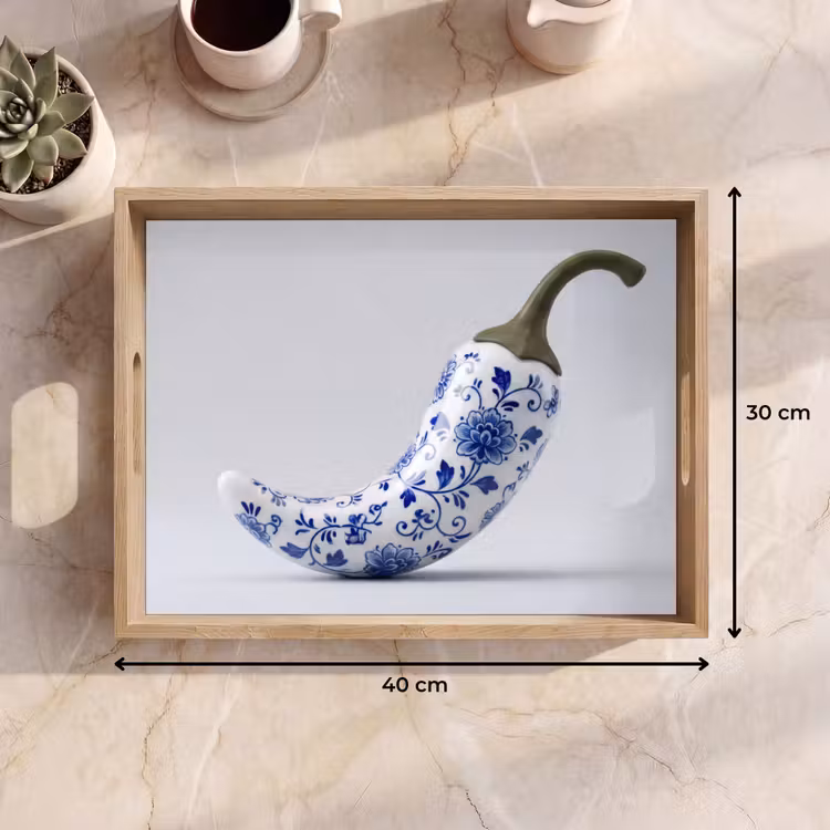 Vassoio - Peperoncino - Ceramica - Blu — 7